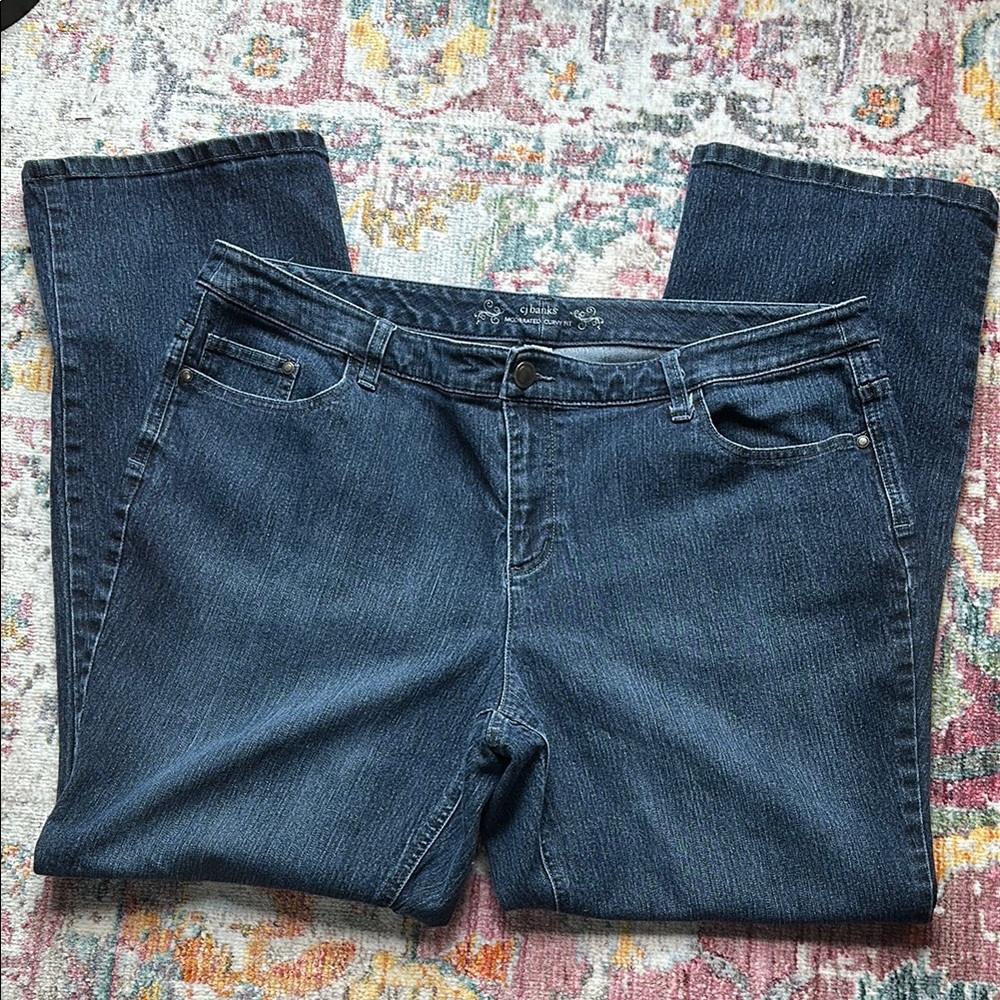 CJ Banks Blue Straight Leg Jeans